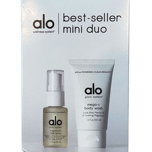 NEW ALO Glow System Mini Duo Magnesium Reset Spray Mega-C Body Wash